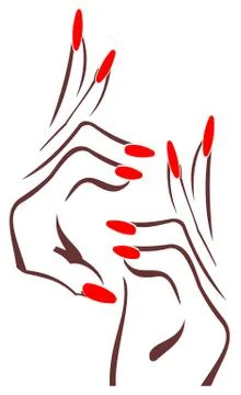 Hands with red nails Stock Illustration