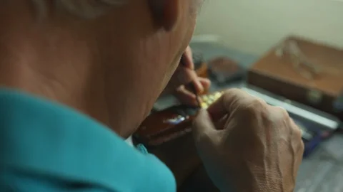 Hands repair the dishes Stock Footage 108548600