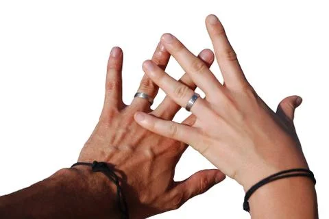 Hands with rings 库存照片