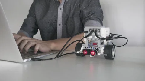 Hands-On Robotics: Building a Motorized Model Stock Footage 315116065