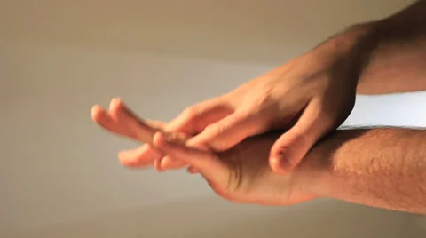 Hands sanitizing close up studio 库存影片 24786511