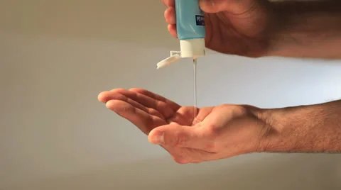 Hands sanitizing close up studio Vídeo Stock 24786517