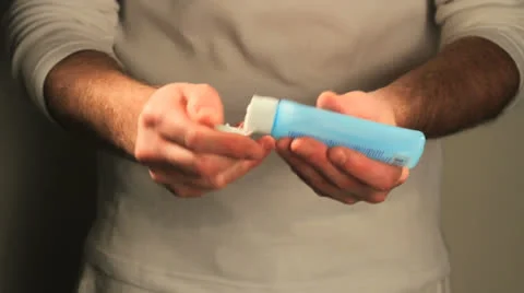 Hands sanitizing close up studio Vidéo 24786639
