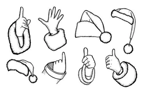 Hands of Santa Claus Illustrazione stock