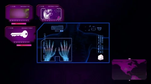 Hands Scanned by Software - pink 01 Stock Footage 59123440