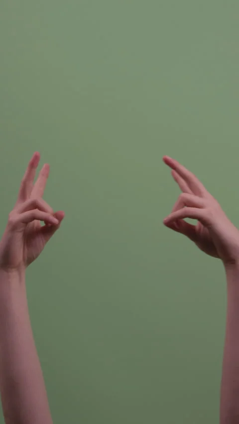 Hands From Off Screen Doing Air Quotes Facing Each Other Stock Footage 208788095