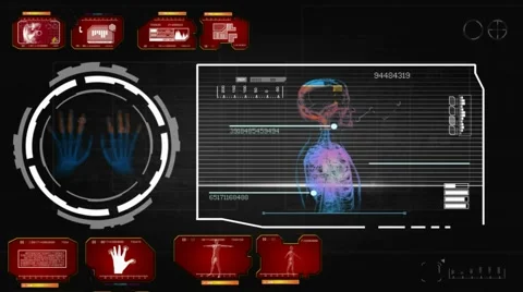 Hands - Screen Virus Detector - red 01 Stock Footage 59642243