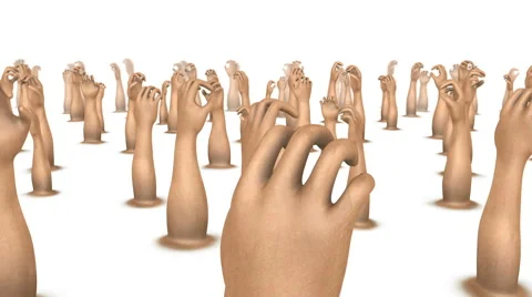 Hands up.Seamless loop Stock Footage 46390156
