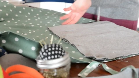 Hands of seamstress Stock Footage 102622116