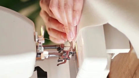 Hands of seamstress working on sewing machine. Stock Footage 204741518