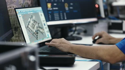 Hands of Security Worker at Video Surveillance Control Point. Male Operator Stock Footage 274050384