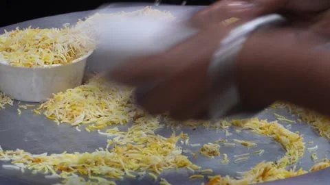 Hands Serving Biryani Stock-Footage 326326239
