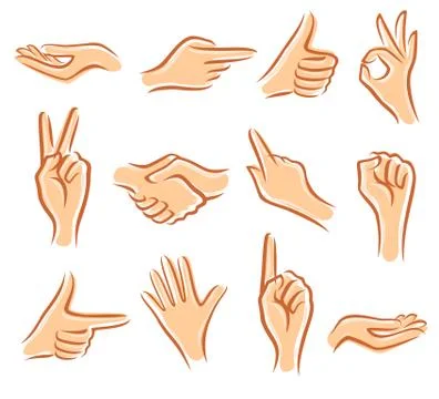 Hands set. Collection icon hands. Vector Illustrazione stock