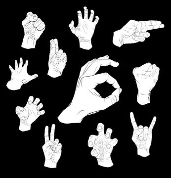 Hands set Stock Illustration