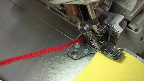 Hands sew on a sewing machine close-up Stock Footage 130829207