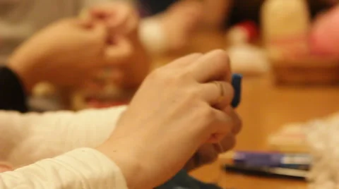 Hands sewing with a needle Stock-Footage 62107849