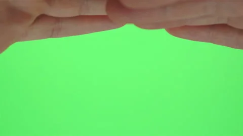 Hands Shading Eyes Greenscreen Stock Footage 42875989