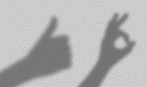 Hands shadows with thumb up and ok sign イラスト素材