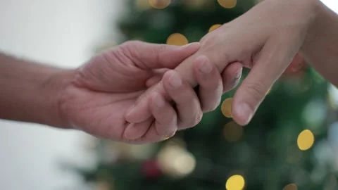 Hands shak, closeup of a holding hands Video stock 295608646