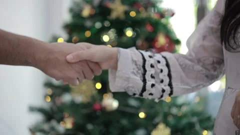 Hands shak, closeup of a holding hands Stock Footage 295608762