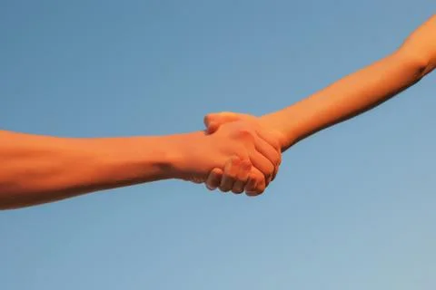 Hands shaking each other Stock Photos