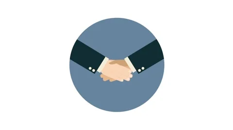 Hands Shaking - Flat Design Stock Footage 45234742