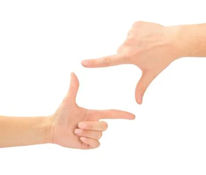Hands in the shape of frame Stock Photos