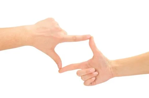 Hands in the shape of frame Stock Photos