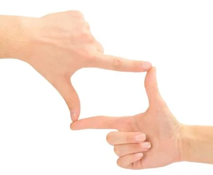 Hands in the shape of frame Stock Photos
