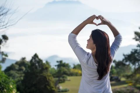 Hands in shape of love. Stock Photos