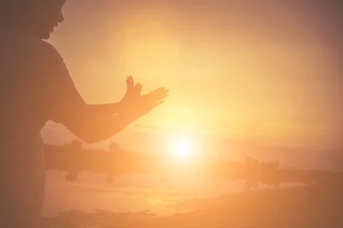 Hands-shape for the Sun. Stock Photos