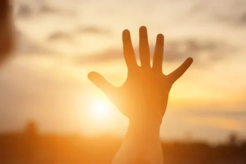 Hands-shape for the Sun. Stock-Fotos