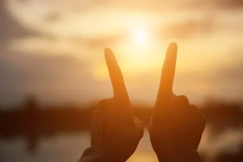 Hands-shape for the Sun. Stock-Fotos