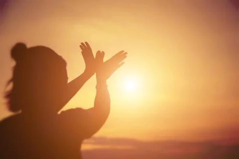Hands-shape for the Sun. Stock Photos