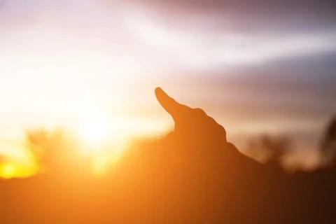 Hands-shape for the Sun. Stock Photos