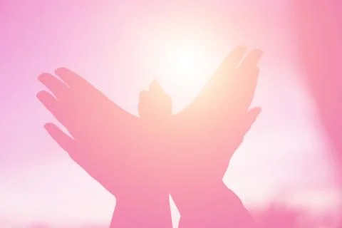 Hands-shape for the Sun. Stock-Fotos