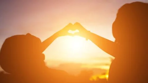 Hands-shape for the Sun. Foto stock