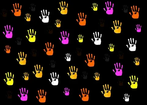 Hands shapes background Stock Illustration