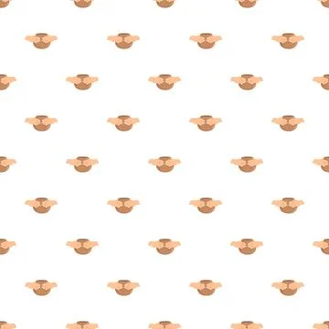 Hands shaping clay pottery seamless pattern background イラスト素材