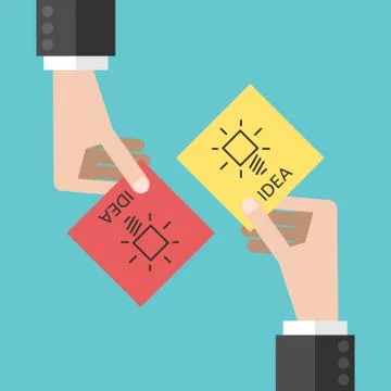 Hands sharing ideas Stock Illustration