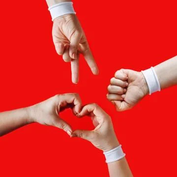 Hands show gestures Stock Photos