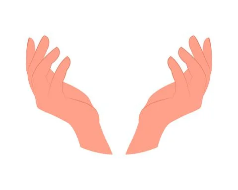 Hands show up. Vector illustration isolated on white background. Icon for des Stock Illustration