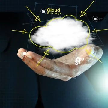Hands showing the cloud computing symbol Ilustração Stock