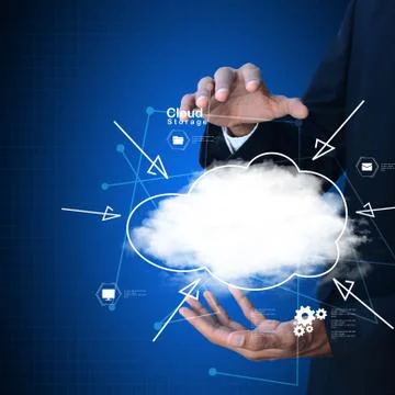 Hands showing the cloud computing symbol Stock Photos