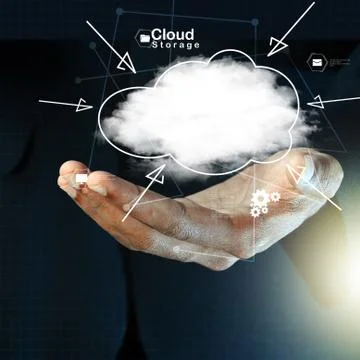 Hands showing the cloud computing symbol. Stock Photos