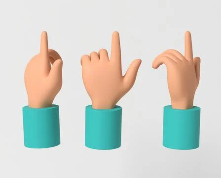 Hands showing different gestures Illustrazione stock