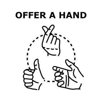 Hands showing gestures for help and support Stock Illustration