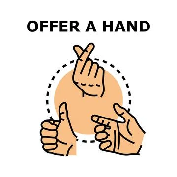 Hands showing gestures for help and support Stock Illustration