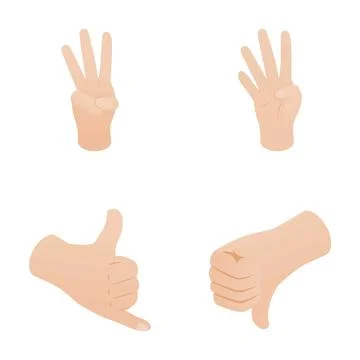 Hands showing various counting and communication gestures Stock Illustration