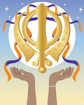 Hands with sikh symbol Stock Illustration